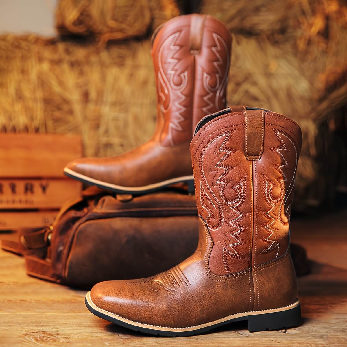 Vintage Ostrich Boots Brown